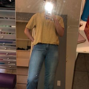 Striped yellow brandy tee☀️🤩👍